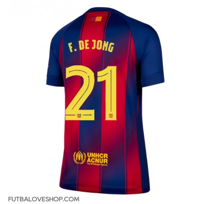 Dres Barcelona Frenkie de Jong #21 Domáci pre Ženy 2025-26 Krátky Rukáv Dres Barcelona Frenkie de Jong #21 Domáci pre Ženy 2025-26 Krátky Rukáv
